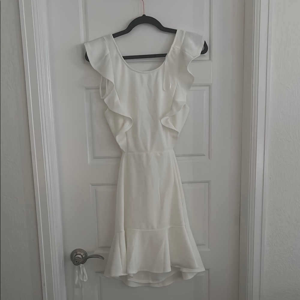 Elegant White Ruffle Dress